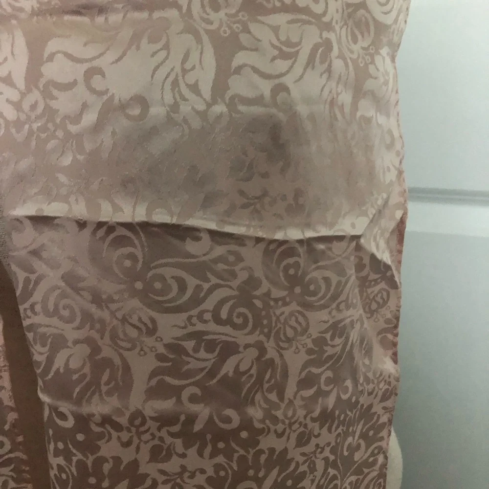 Vintage Lord & Taylor Peach Brochade Silk Scarf with Fringe
